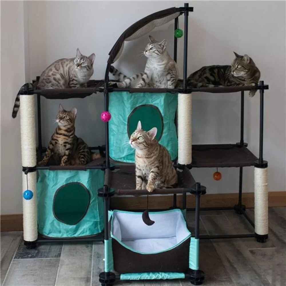 Claw Indoor Mega Kit Cat Furniture, Corrugate Cat Scratcher, Cat Bed